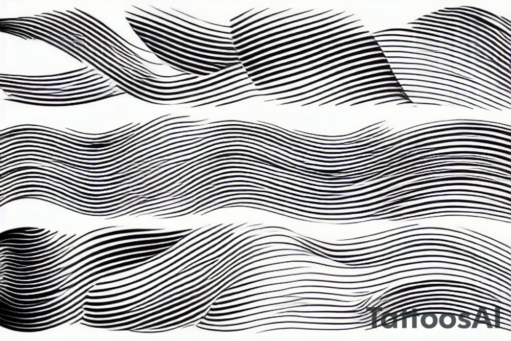 A simple line wave tattoo idea
