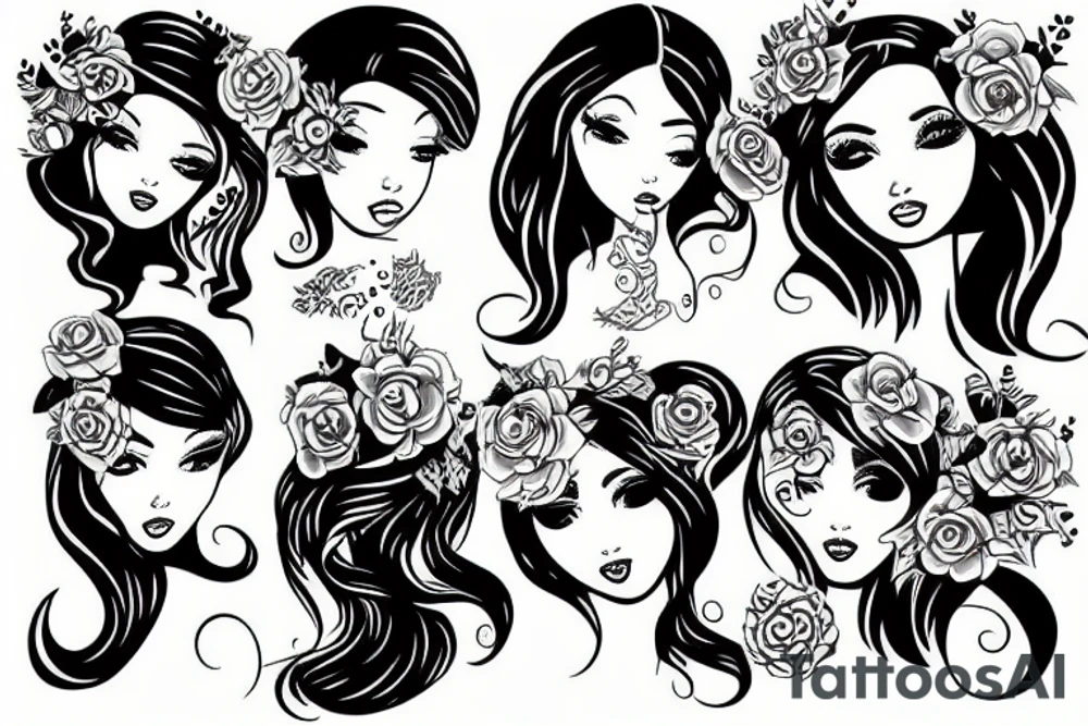 beautiful girl tattoo idea
