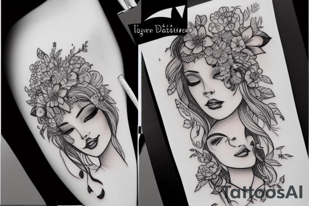 beautiful girl tattoo idea