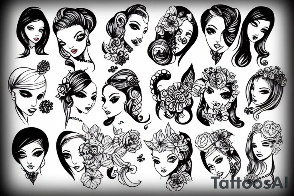 beautiful girl tattoo idea