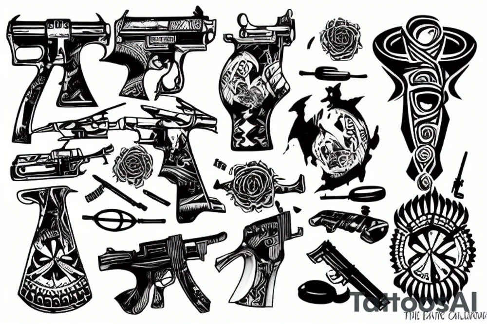 The war, the bombs, the guns tattoo idea
