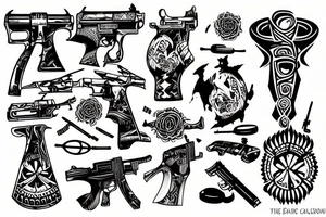 The war, the bombs, the guns tattoo idea