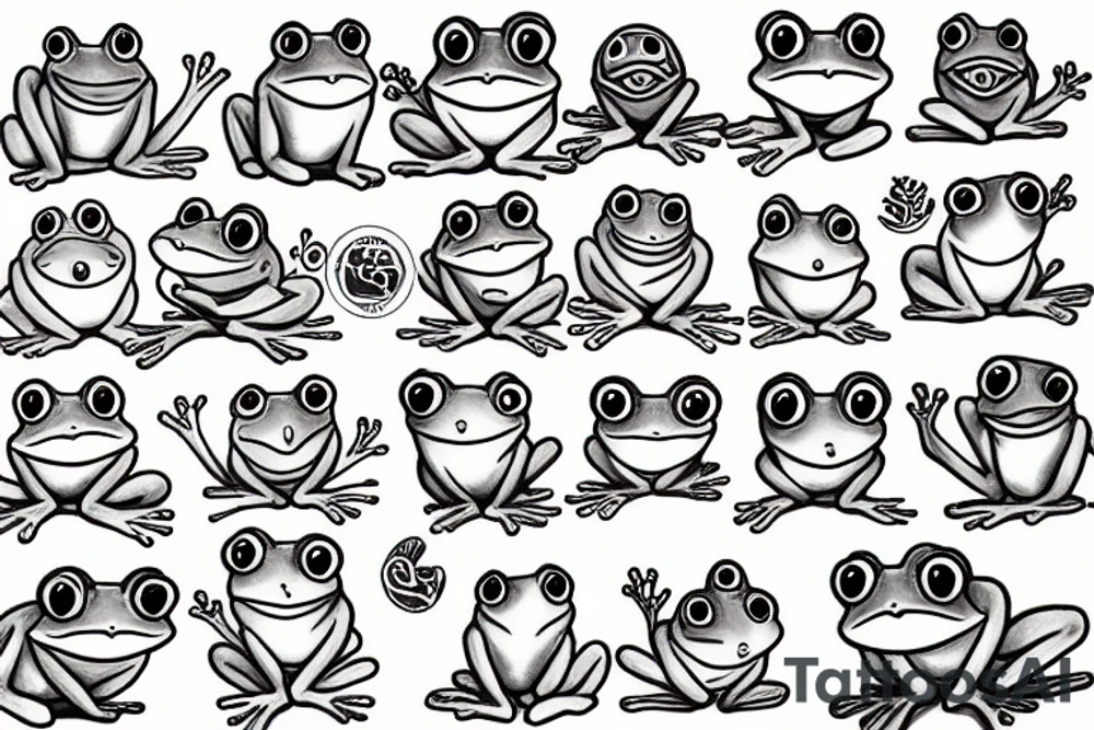 a cute frog tattoo idea