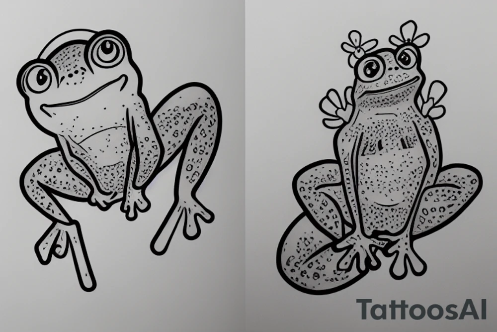a cute frog tattoo idea