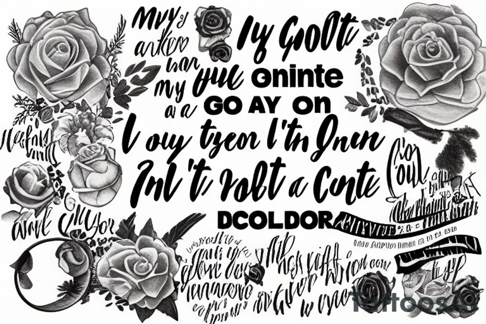 My favorite quote "I'll be gone in a day or two" wrapping around my body tattoo idea