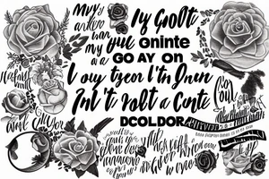 My favorite quote "I'll be gone in a day or two" wrapping around my body tattoo idea