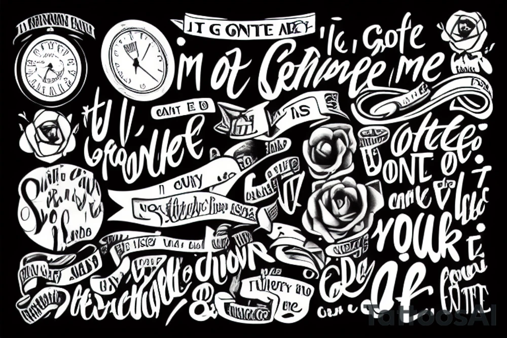 "I'll be gone in a day or two" wrapping around my body tattoo idea
