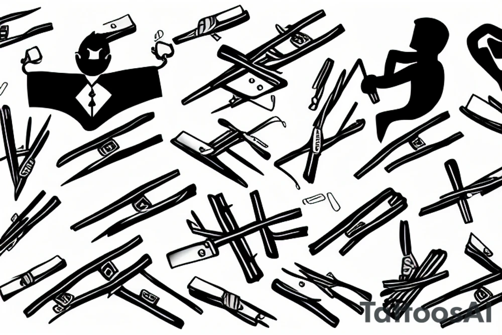 clothespin man tattoo idea