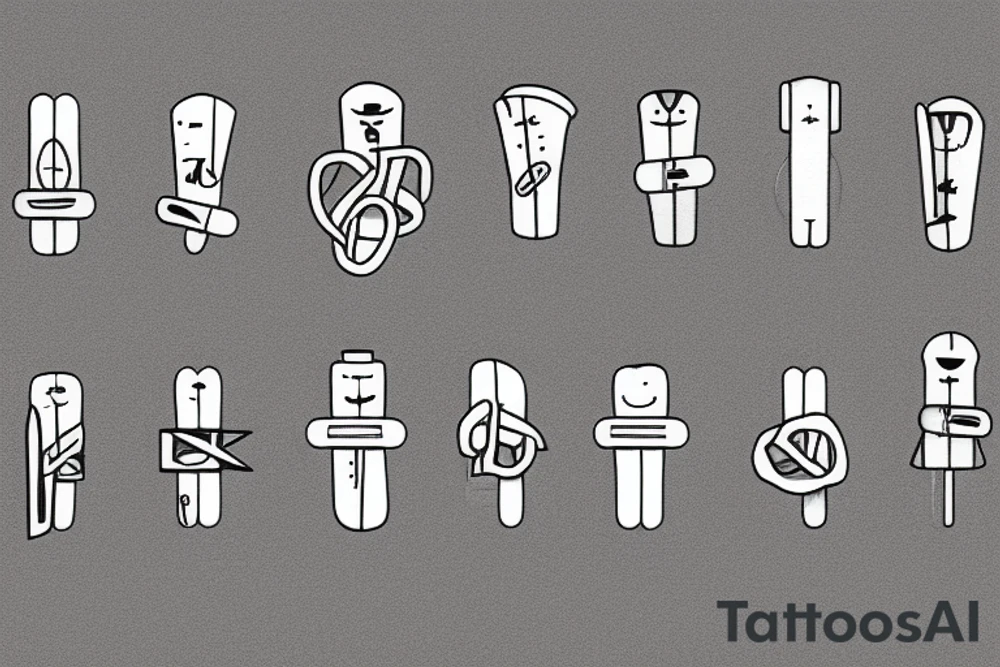 clothespin man tattoo idea