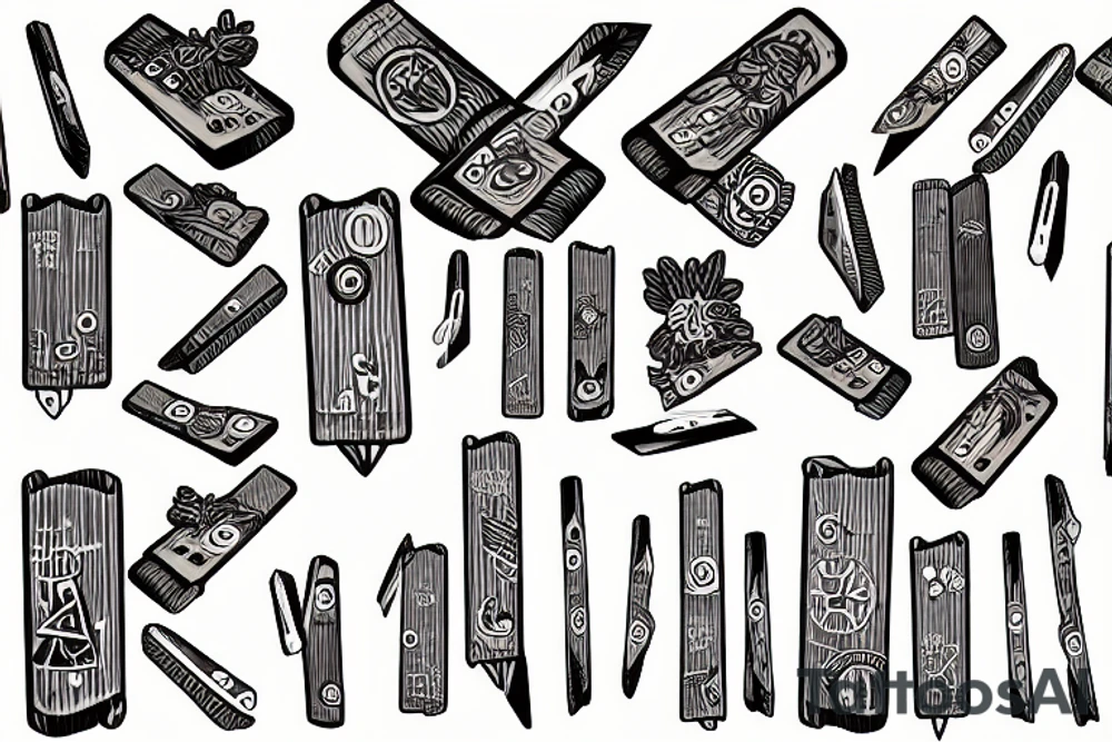 clothespin man tattoo idea