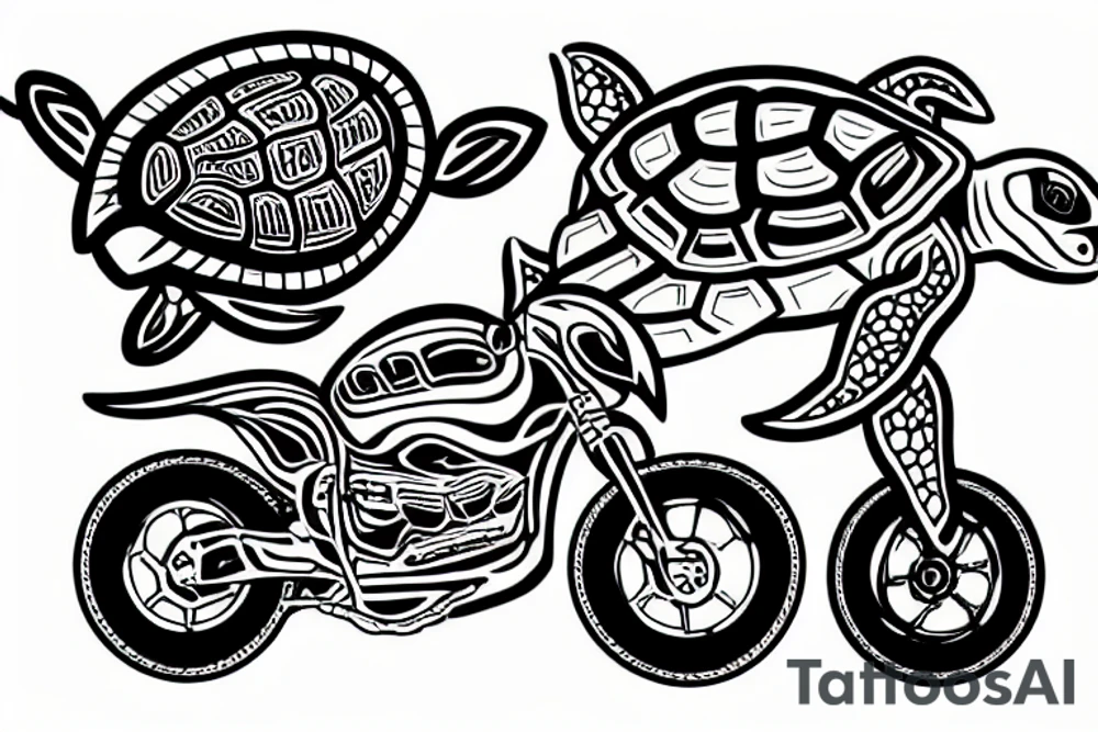 turtle and bike tattoo idea