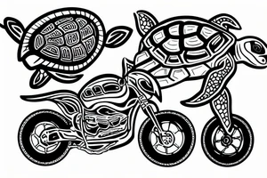 turtle and bike tattoo idea