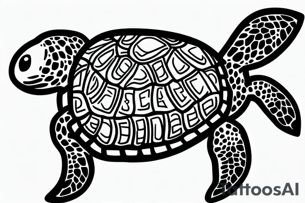 slow turtle tattoo idea