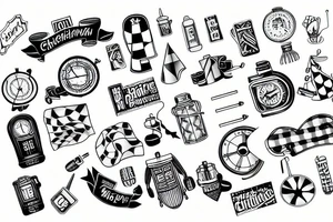 chequered flag for slow tattoo idea