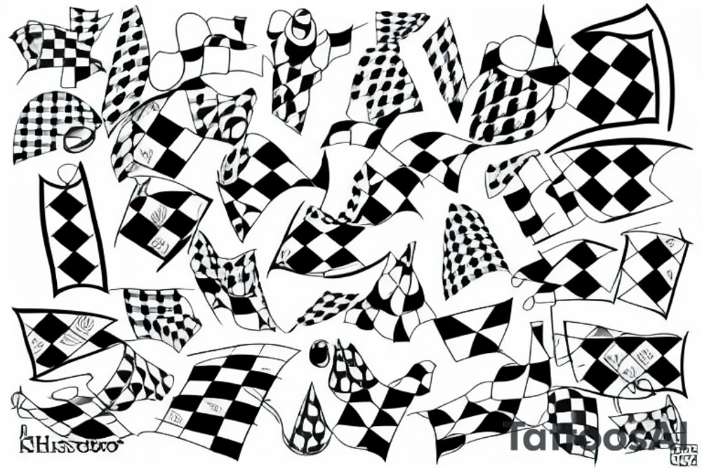 chequered flag for slow tattoo idea