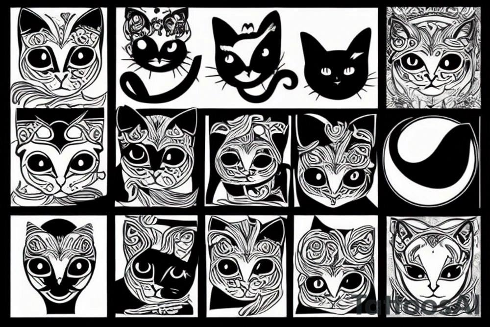 Black cat tattoo idea