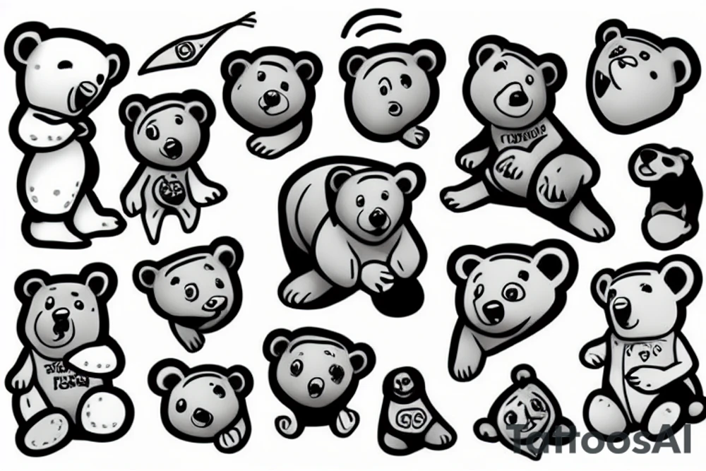 bear and potatos tattoo idea