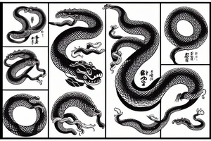 giant snake in the sea tattoo idea