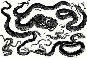 giant snake in the sea tattoo idea