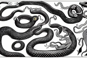 giant snake in the sea tattoo idea