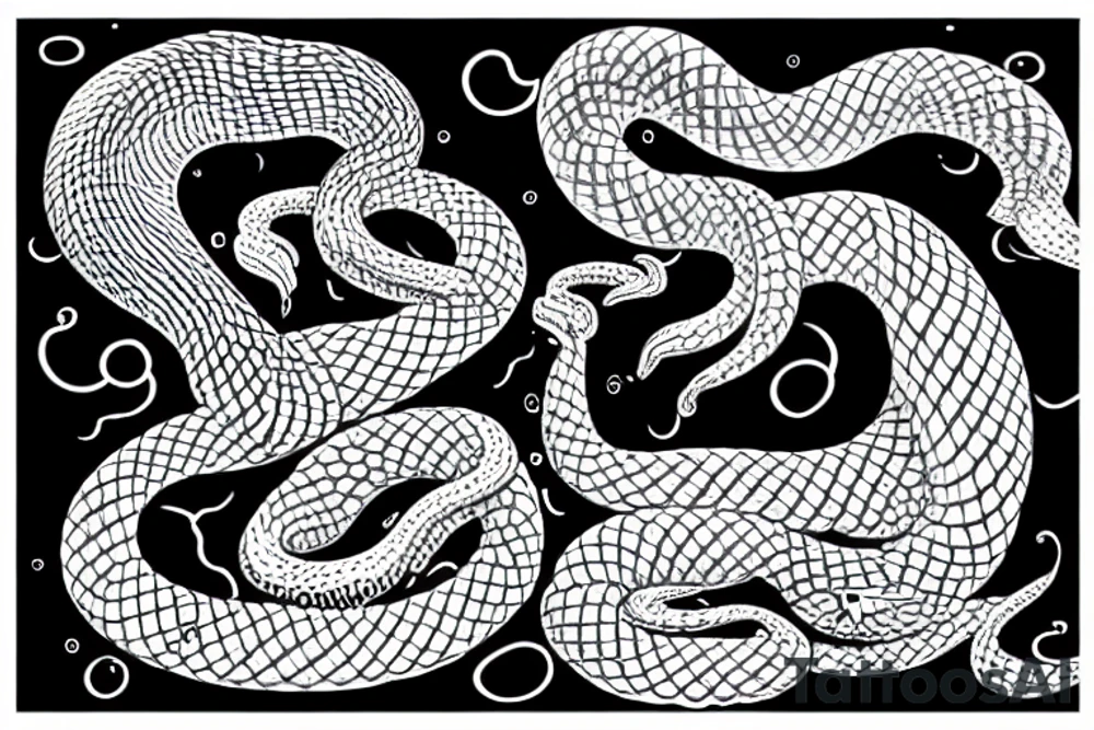 giant snake in the sea tattoo idea