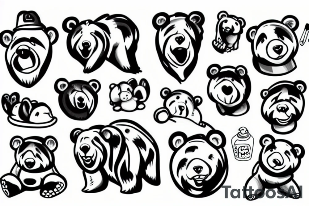 bear, potatos tattoo idea