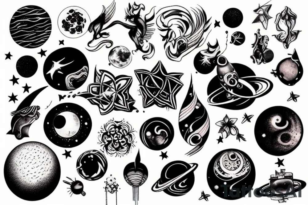 beautiful space tattoo idea