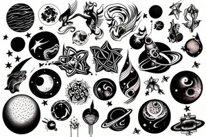 beautiful space tattoo idea
