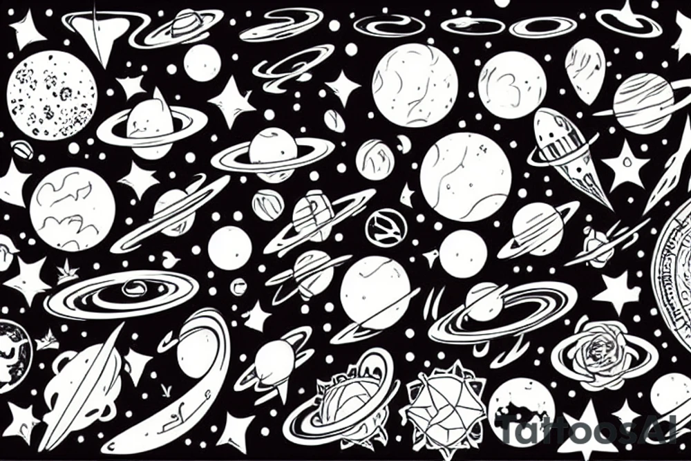 beautiful space tattoo idea