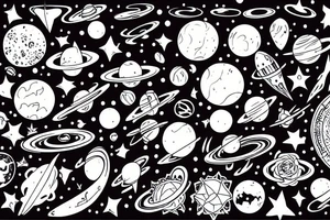 beautiful space tattoo idea