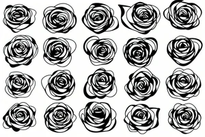 Abstract lines and rose branch tattoo idea