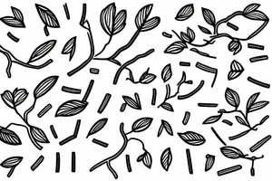 Abstract lines and branch braslet tattoo idea