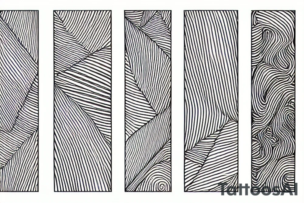 Abstract lines and branch braslet tattoo idea