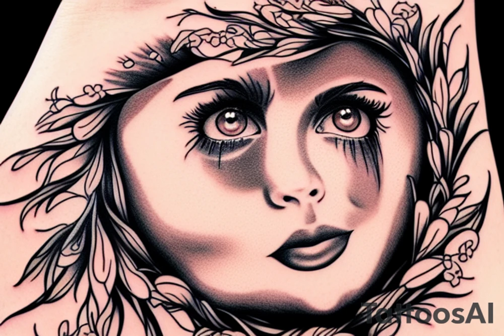 beautiful big hazel eyes tattoo idea