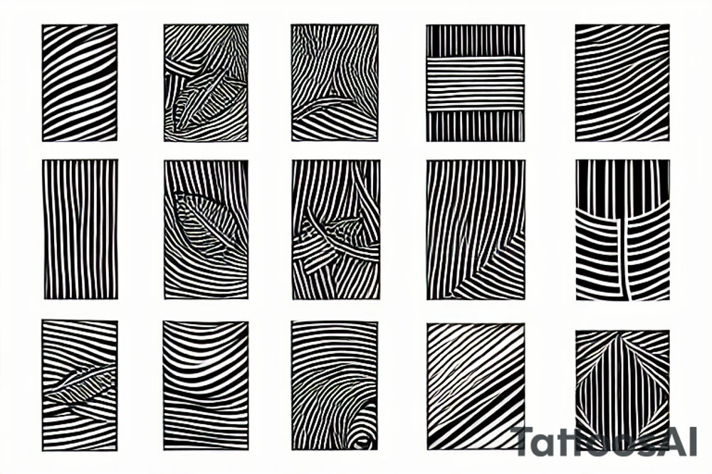 Abstract lines and weave leaf bracelet tattoo idea