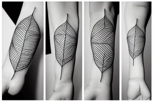 Abstract lines and weave leaf bracelet tattoo idea