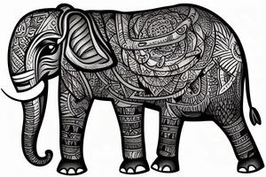 Elephant with a costume tattoo idea