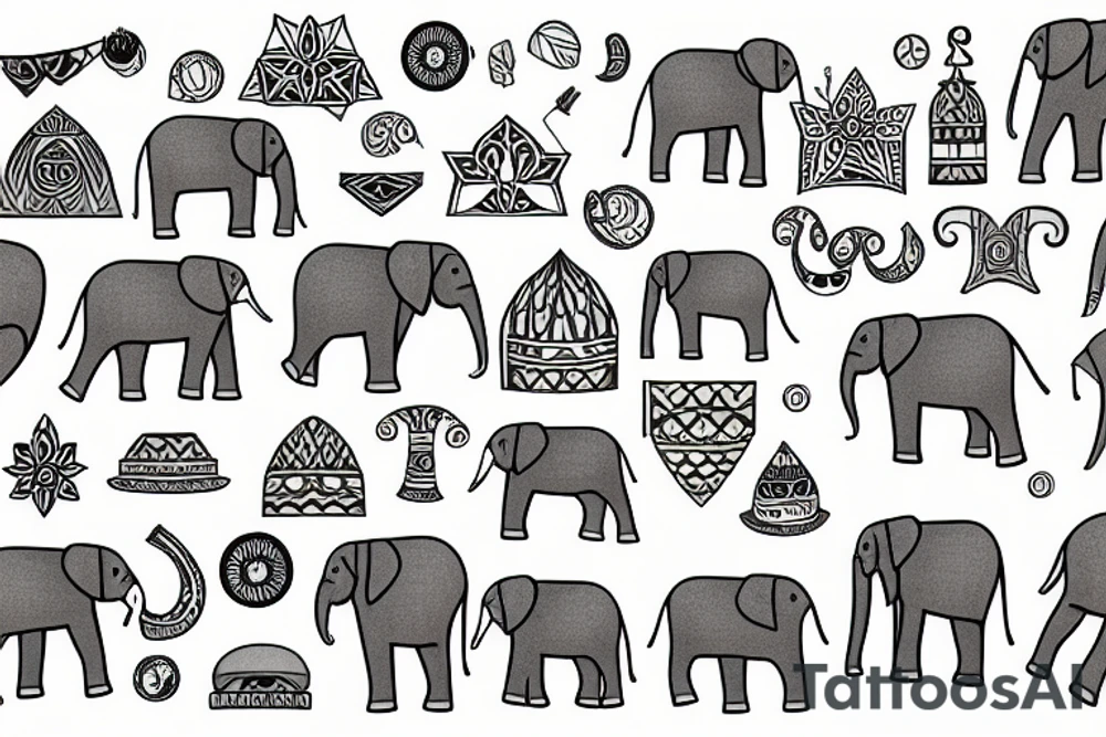 Elephant with a costume tattoo idea