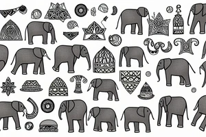 Elephant with a costume tattoo idea