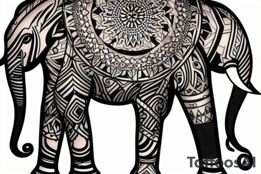 Elephant with a costume tattoo idea