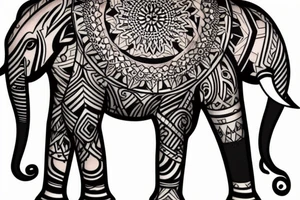Elephant with a costume tattoo idea