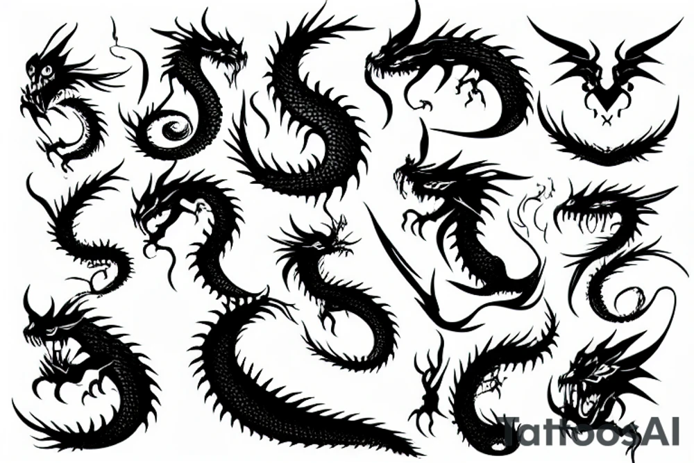 Black dragon tattoo idea