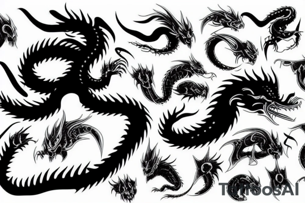 Black dragon tattoo idea