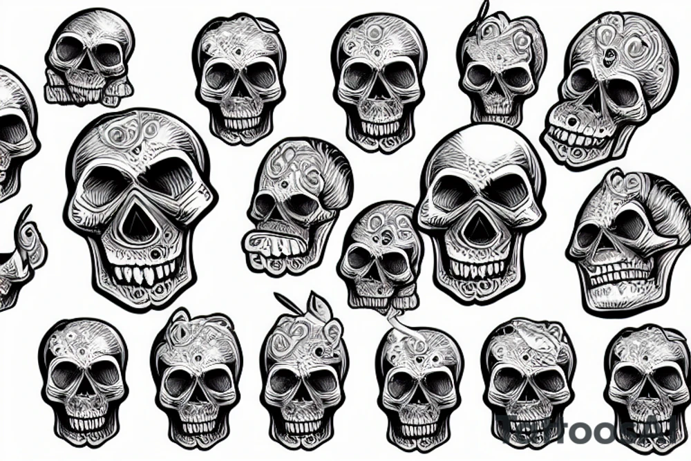 skull, 2d, tattoo idea