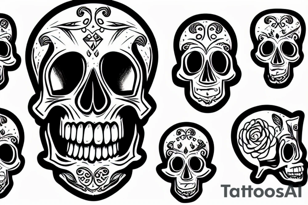 skull, 2d, tattoo idea