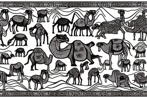 Camel among the dunes tattoo idea