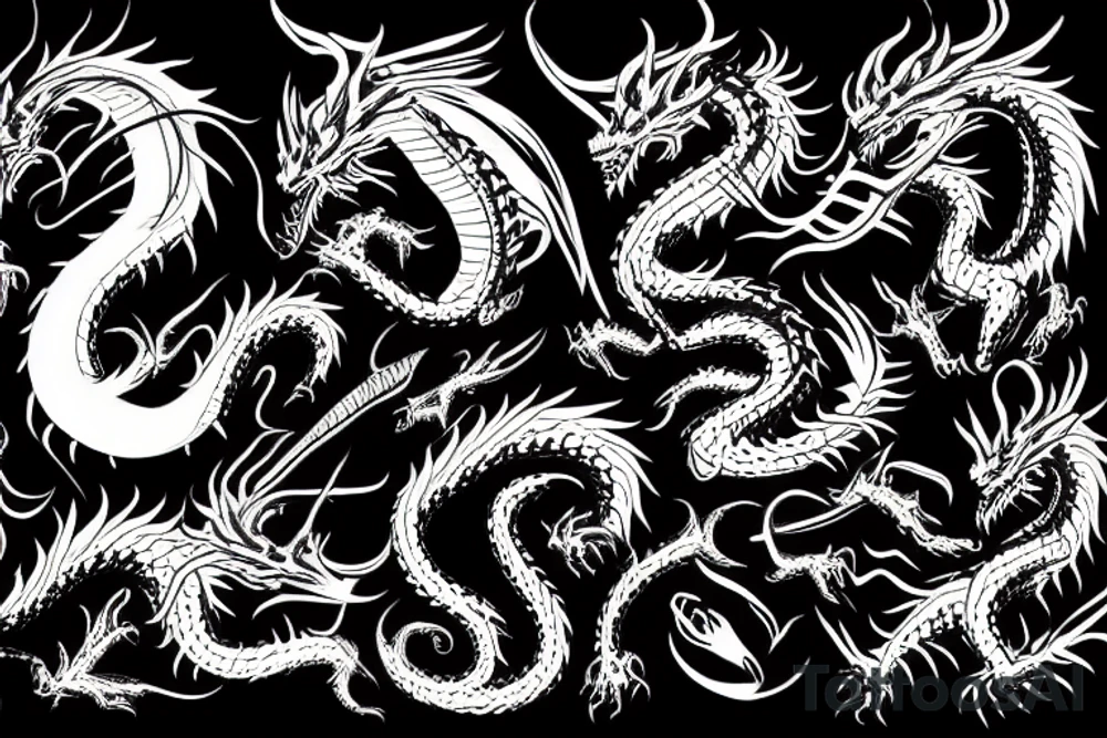 big black dragon tattoo idea