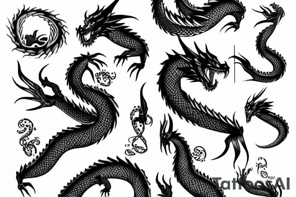 big black dragon tattoo idea
