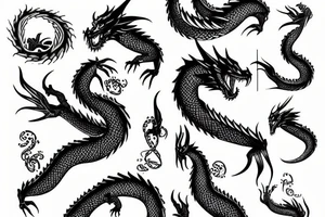 big black dragon tattoo idea