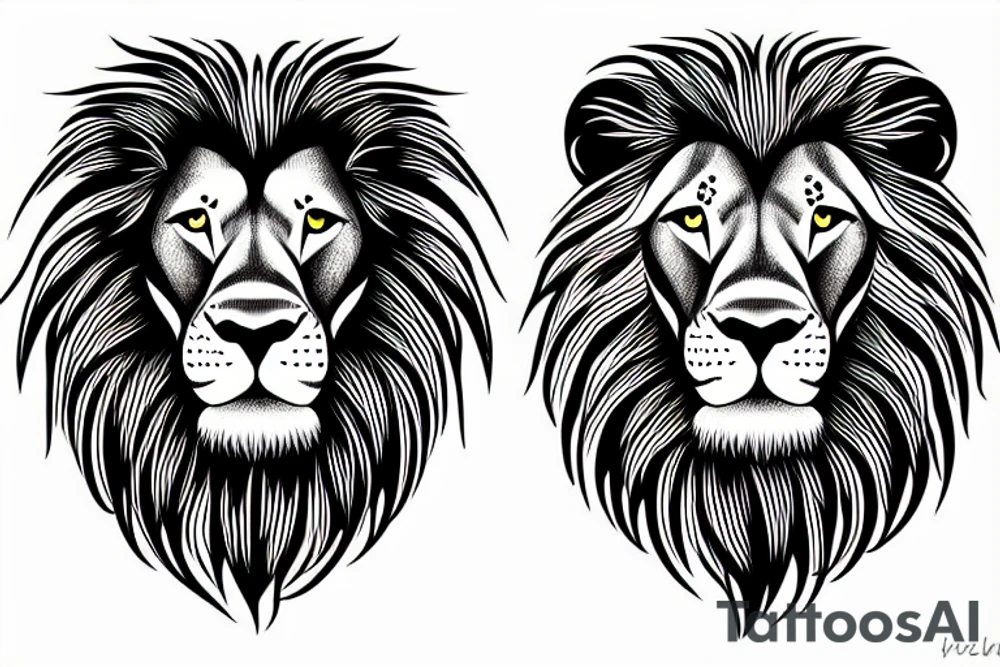 big handsome lion tattoo idea